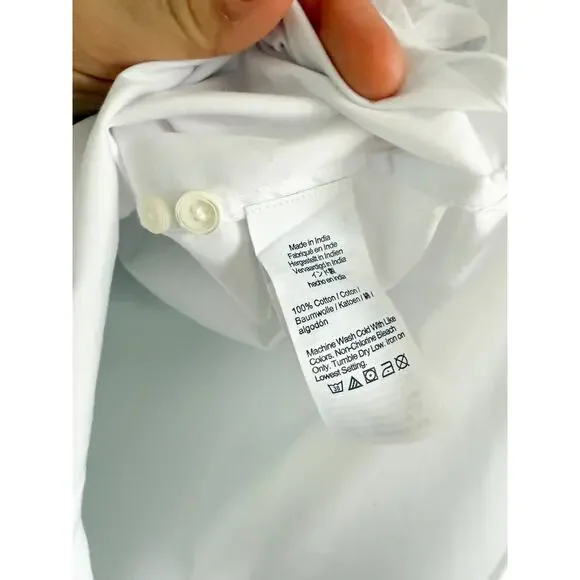 Madewell | NWT | Relaxed Button-Up Shirt in Eyelet White | Sz XXS - Picture 8 of 10